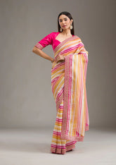 Exclusive Pink Tabby Silk Cording Work Saree